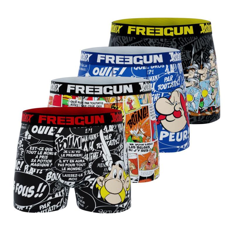 freegun Lot de 4 Boxers Microfibre homme Asterix Et Obelix Imprimé freegun Lot de 4 Boxers Microfibre homme Asterix Et Obelix Imprimé