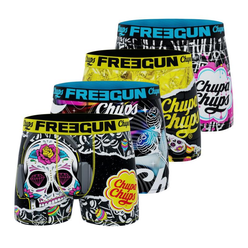 freegun Lot de 4 Boxers Microfibre homme Chupa Chups Imprimé