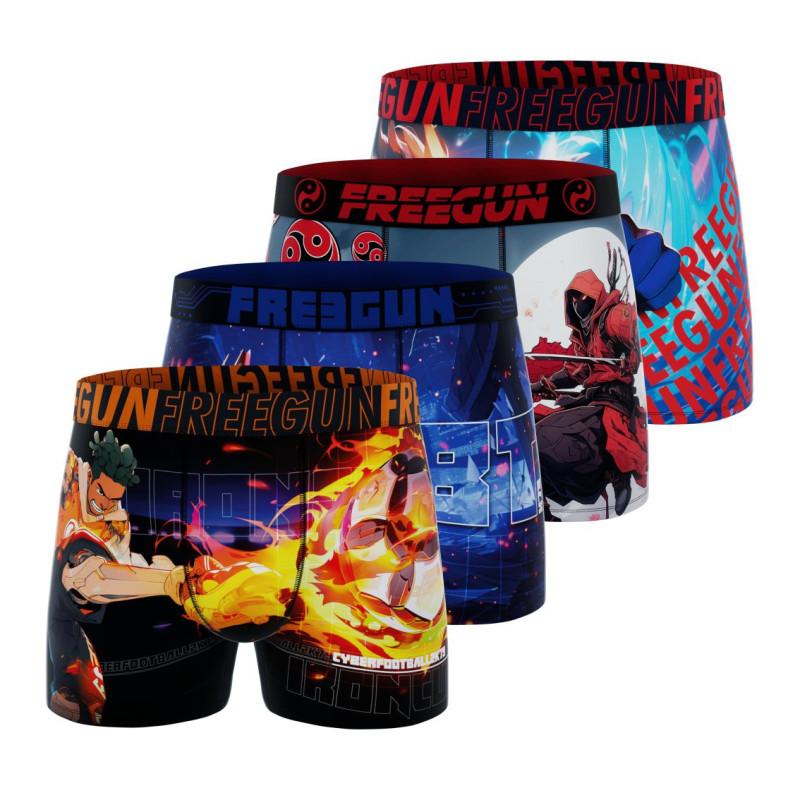 freegun Lot de 4 Boxers Microfibre homme Imprimé Gaming Garantie 2 ans