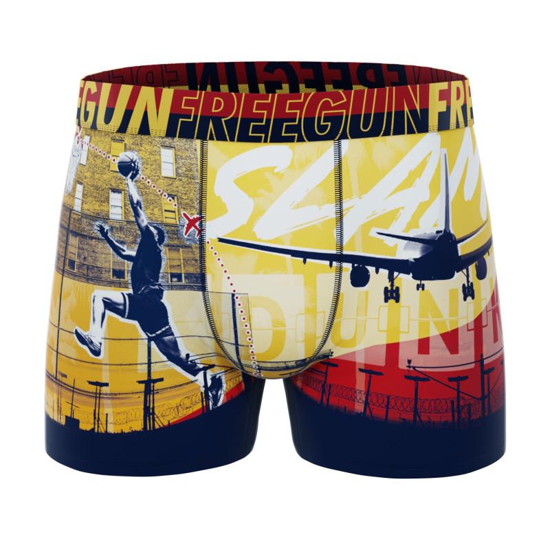 Freegun Lot De 4 Boxers Microfibre Homme Imprimé Sport Garantie 2 Ans