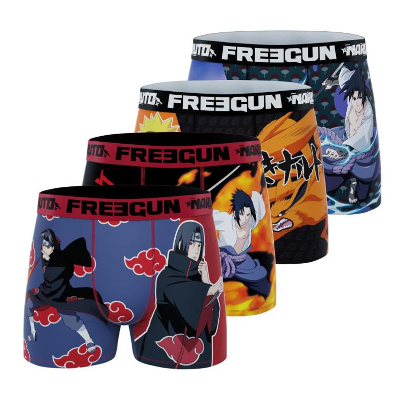 freegun Lot de 4 Boxers Microfibre homme Naruto Shippuden Imprimé