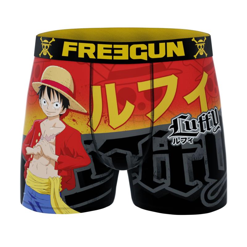 Freegun Lot De 4 Boxers Microfibre Homme One Piece Luffy Roronoa Zoro Imprimé