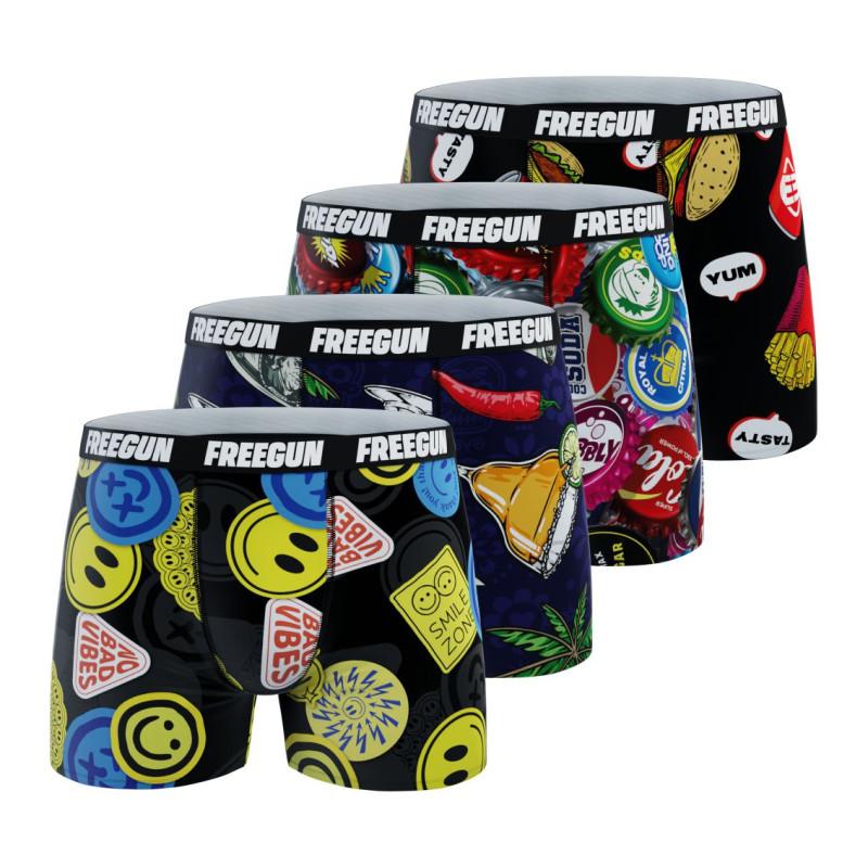 freegun Lot de 4 Boxers Microfibre Petits Enfants Aop Fun Noir freegun Lot de 4 Boxers Microfibre Petits Enfants Aop Fun Noir