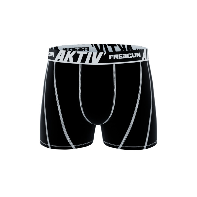 Freegun Lot De 4 Boxers Sport Coton Noir Homme Confort Et Respirant| FREEGUN Aktiv'