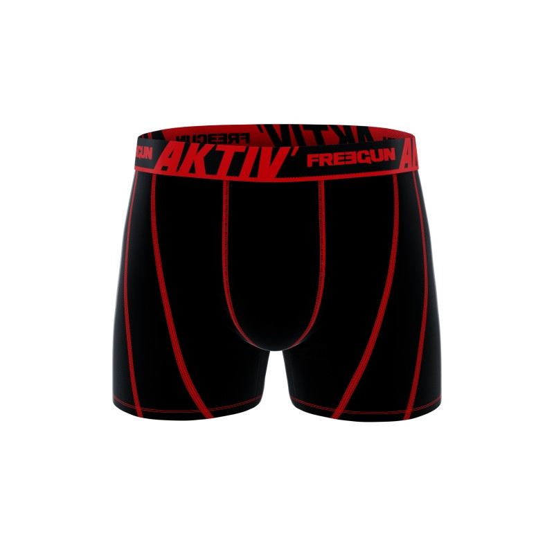 Freegun Lot De 4 Boxers Sport Coton Noir Homme Confort Et Respirant| FREEGUN Aktiv'