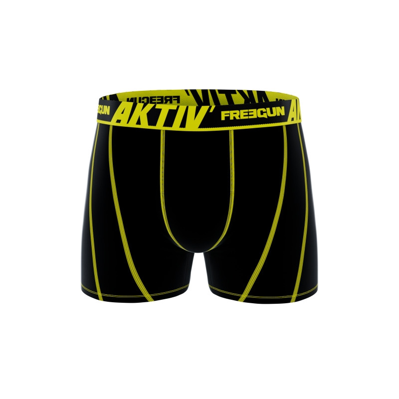 Freegun Lot De 4 Boxers Sport Coton Noir Homme Confort Respirant| FREEGUN Aktiv'