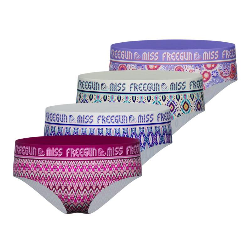 freegun Lot de 4 Culottes Microfibre femme Stretch Ethnic freegun Lot de 4 Culottes Microfibre femme Stretch Ethnic