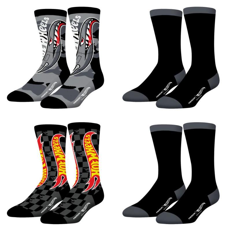 freegun Lot de 4 paires de chaussettes de ville enfant Hot Wheels Freegun