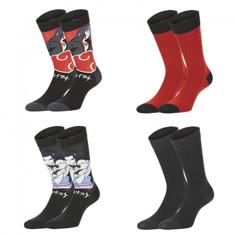 Freegun Lot De 4 Paires De Chaussettes Freegun Naruto Shippuden Garçon