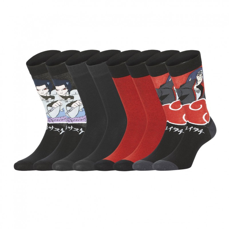 freegun Lot de 4 paires de chaussettes Freegun Naruto Shippuden Garçon