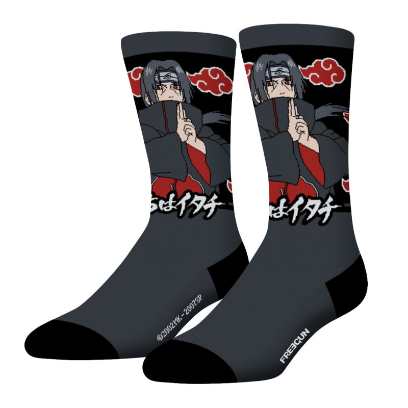 Freegun Lot De 4 Paires De Chaussettes Tennis Homme Imprimé Naruto Shippuden Sasuke Itachi - Freegun
