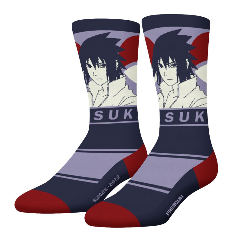 Freegun Lot De 4 Paires De Chaussettes Tennis Homme Imprimé Naruto Shippuden Sasuke Itachi - Freegun