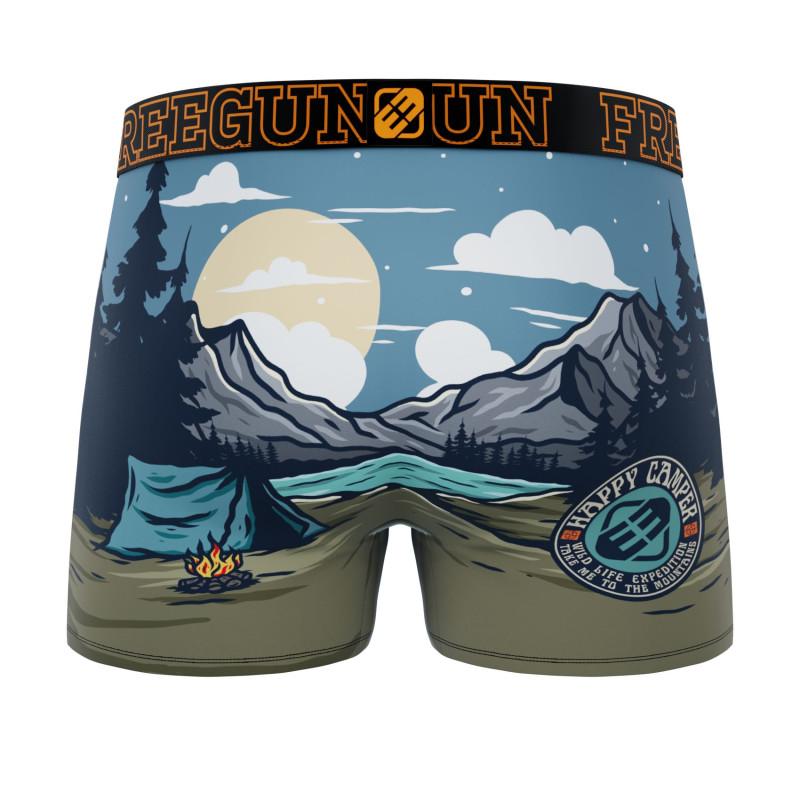 Freegun Lot De 5 Boxers Microfibre Homme Collection Outdoor Imprimé Garantie 2 Ans