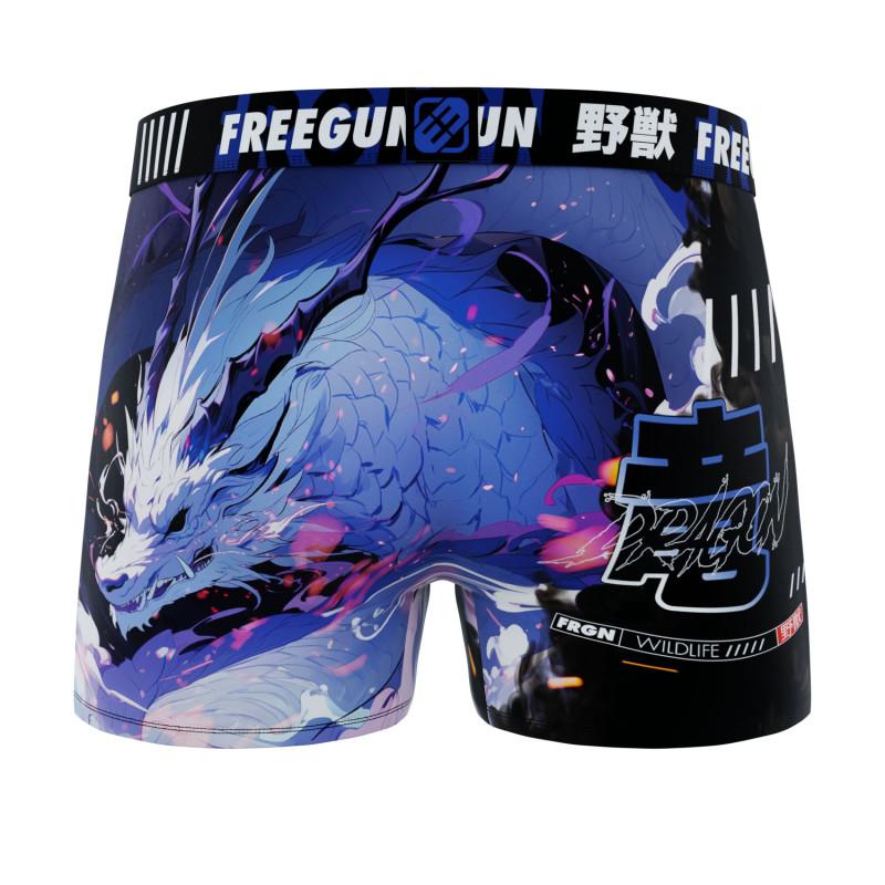 Freegun Lot De 5 Boxers Microfibre Homme Stretch Imprimé Animals Garantie 2 Ans