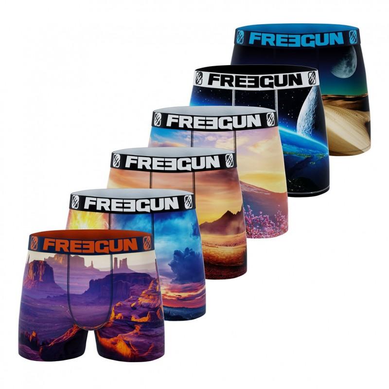 freegun Lot de 6 Boxers Freegun homme Polyester recyclé Landscape