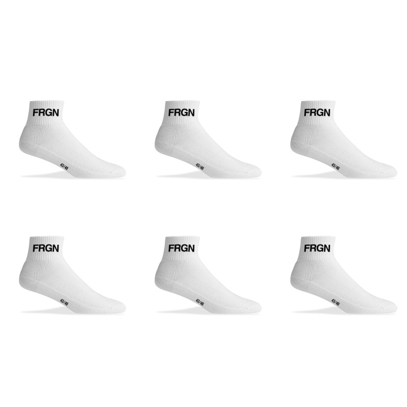 Freegun Lot De 6 Paires De Chaussettes Blanches Homme Courtes Uni - Freegun