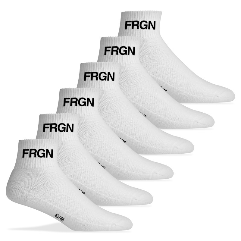 freegun Lot de 6 Paires de Chaussettes Blanches homme Courtes Uni - Freegun