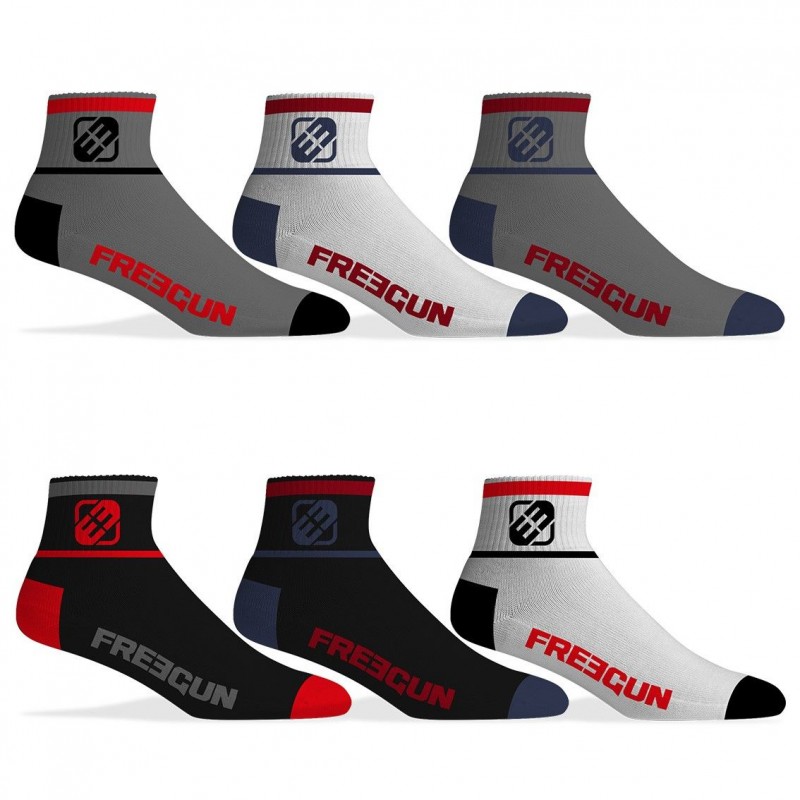 freegun Lot de 6 Paires de Chaussettes Socquettes Freegun homme assorties
