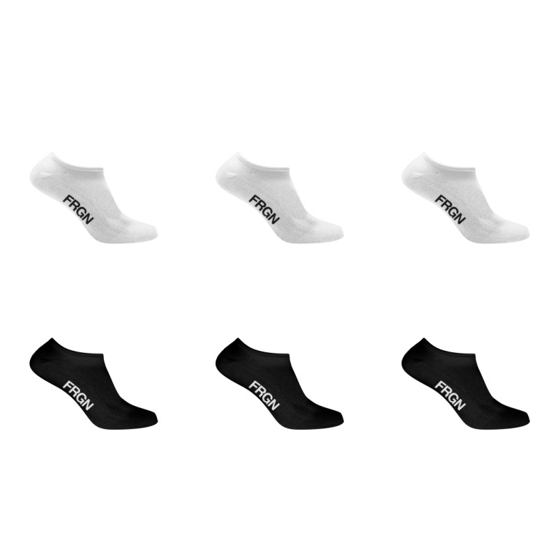 Freegun Lot De 6 Paires De Chaussettes Socquettes Noir/blanc Adulte - FRGN