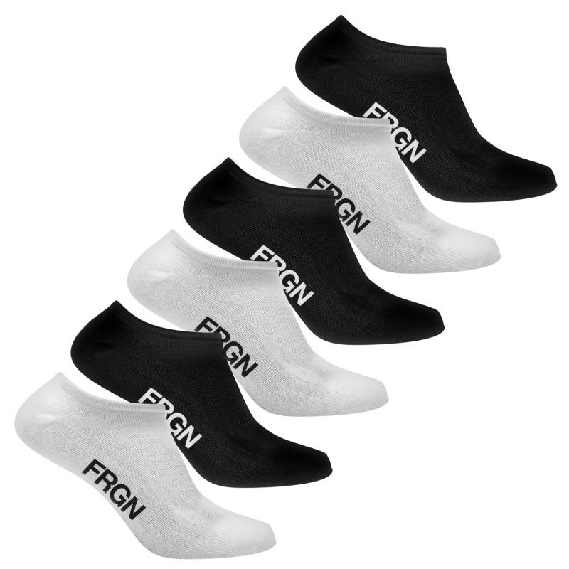 freegun Lot de 6 paires de chaussettes socquettes noir/blanc adulte - FRGN