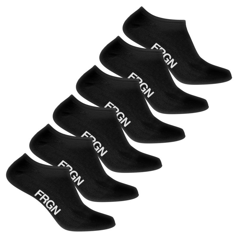 freegun Lot de 6 paires de chaussettes socquettes noir enfant - FRGN