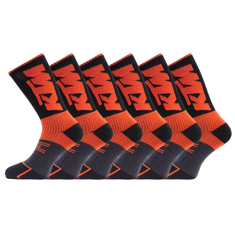 Freegun Lot De 6 Paires De Chaussettes Tennis Homme Sport Noir Orange KTM