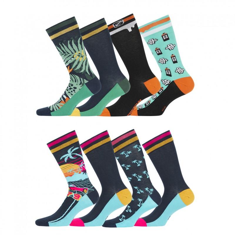 freegun Lot de 8 Paires de Chaussettes Freegun Freegun de ville homme Fantaisie America