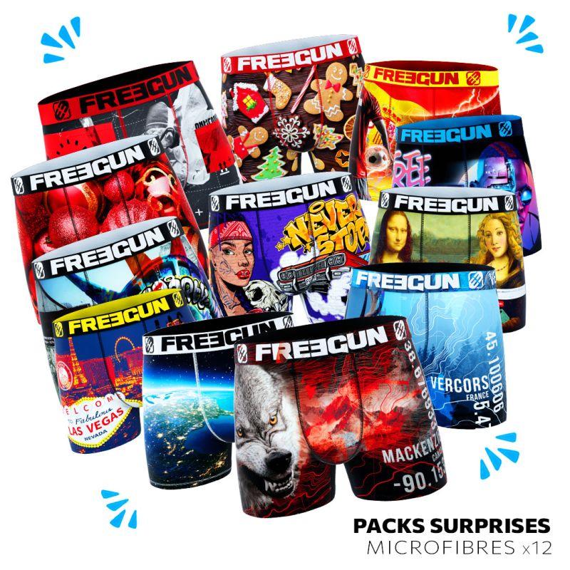 freegun Pack Surprise de 12 Boxers Freegun microfibre enfant freegun Pack Surprise de 12 Boxers Freegun microfibre enfant