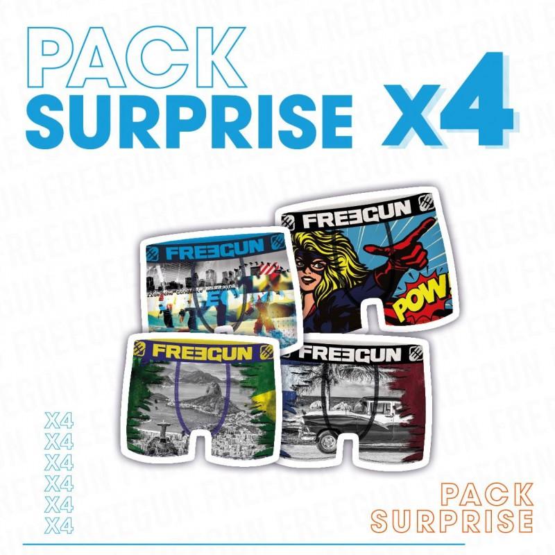 freegun Pack Surprise de 4 Boxers Freegun microfibre Bébé garçon