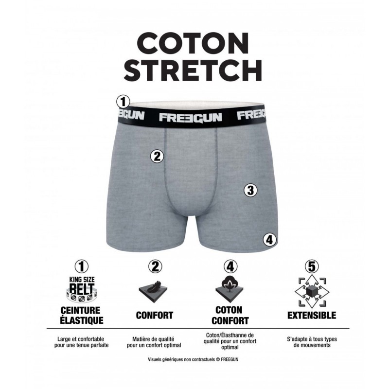 Freegun Pack Surprise De 5 Boxers Freegun Coton Homme