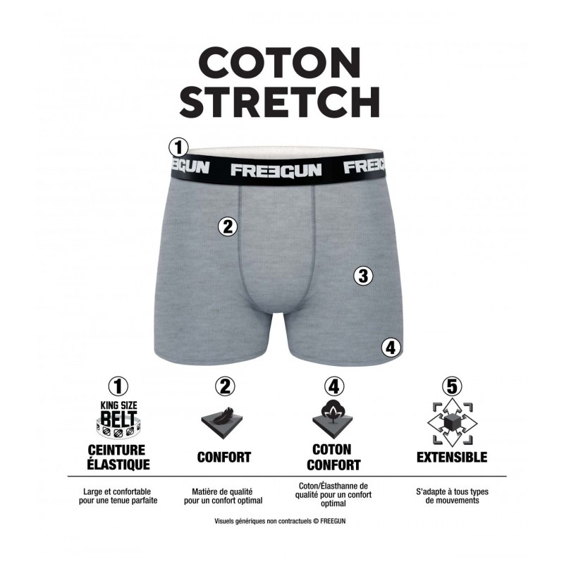 Freegun Pack Surprise De 6 Boxers Freegun Coton Homme