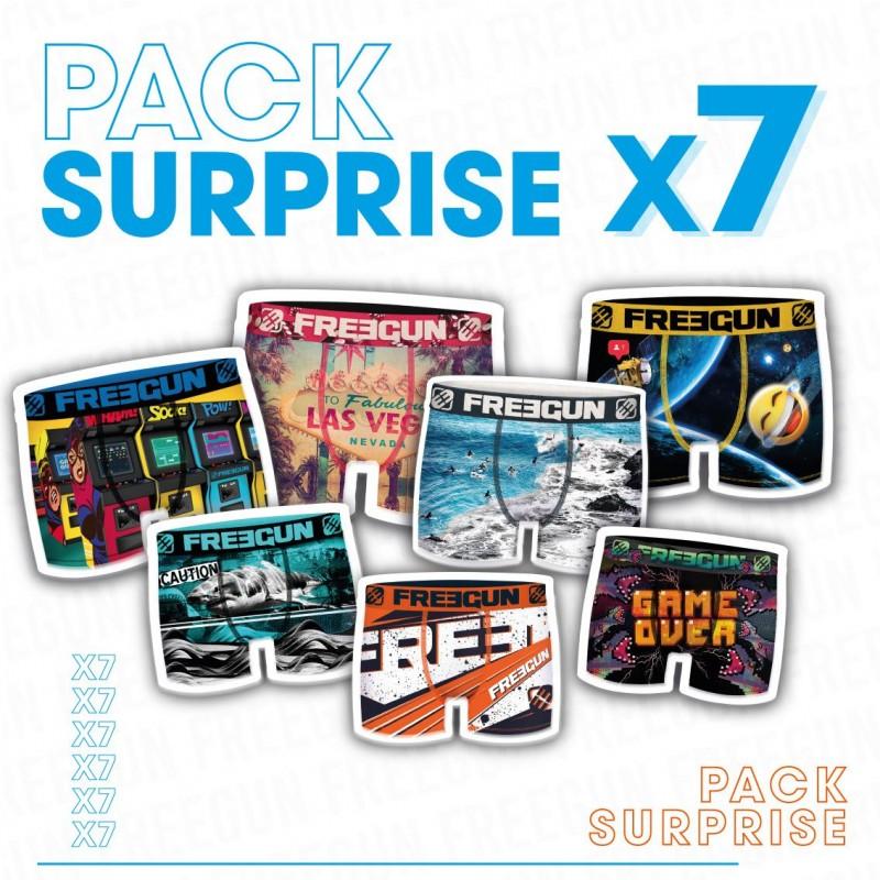 freegun Pack Surprise de 7 Boxers Freegun microfibre garçon