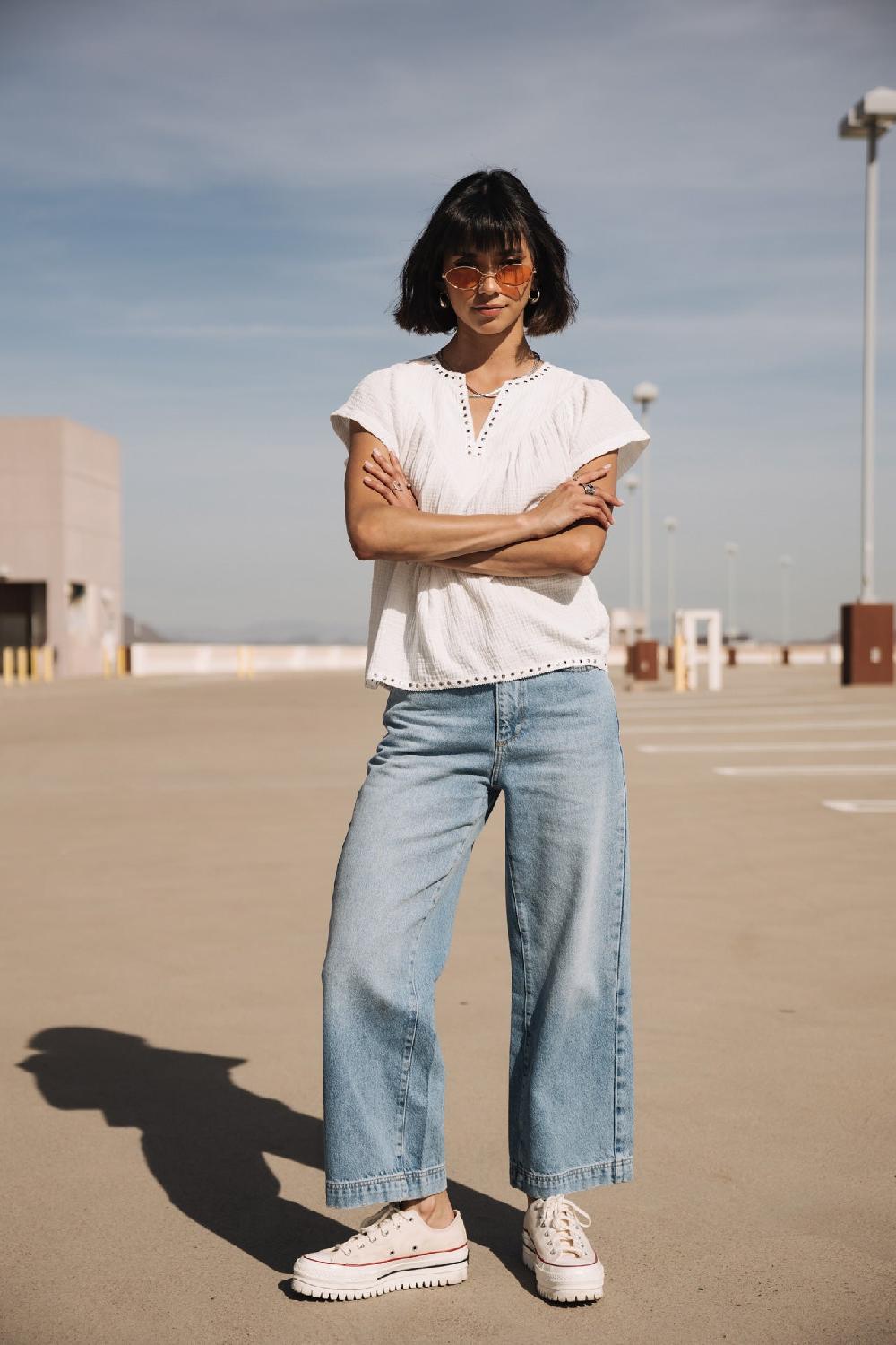 freeman t. porter Adele Denim Jeans cropped large Femme mayreau