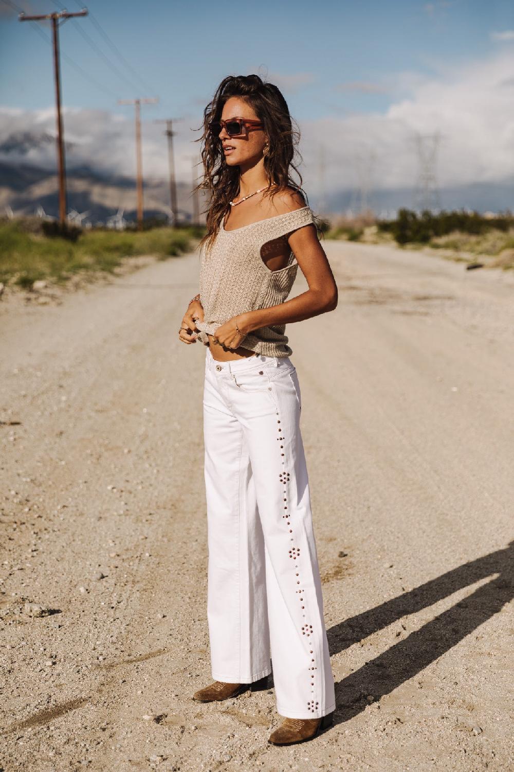 freeman t. porter Agatha Andalousia Pantalon large Femme off white