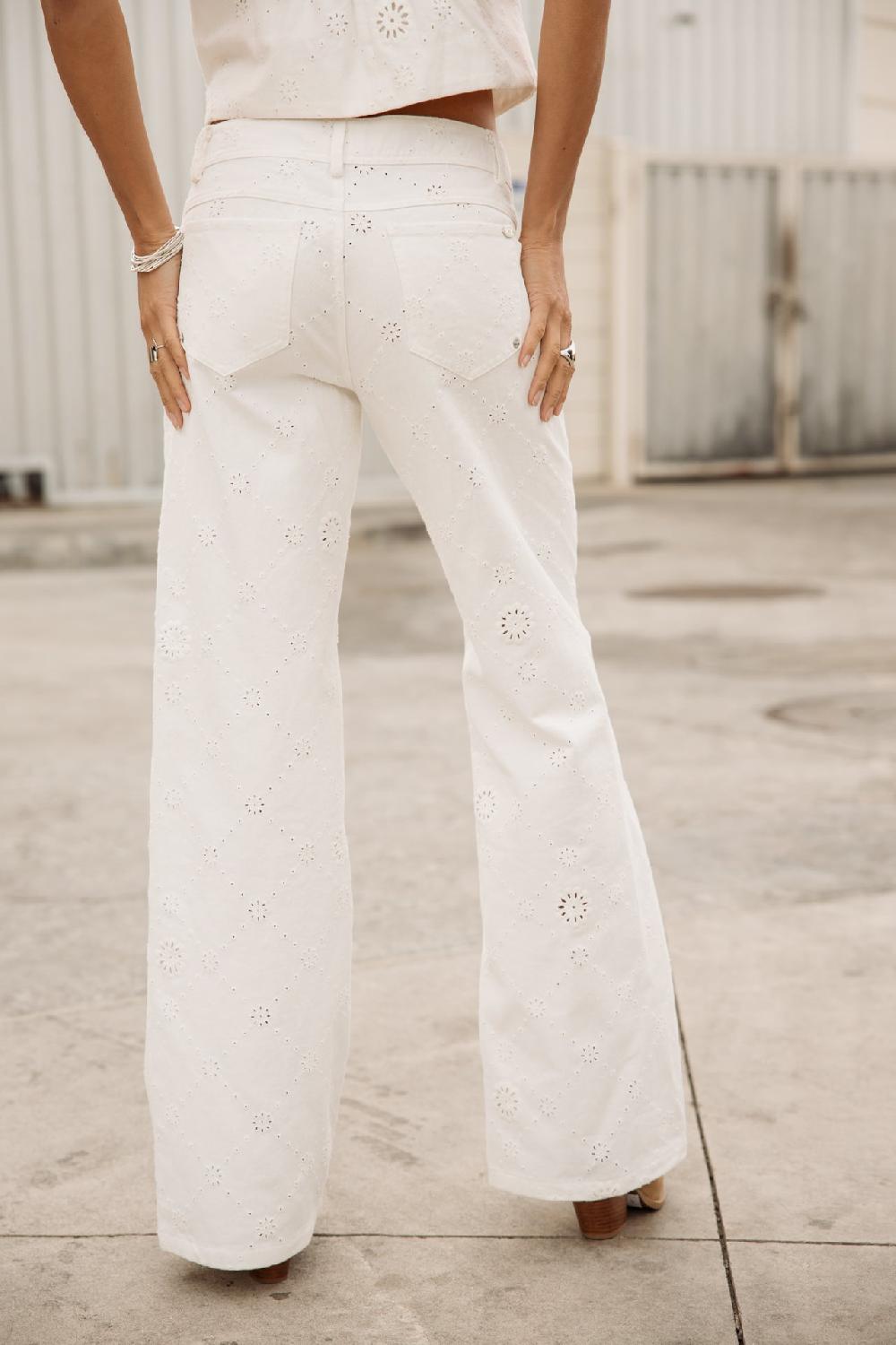 Freeman T. Porter Agatha Boheme Pantalon Large Femme Bright White