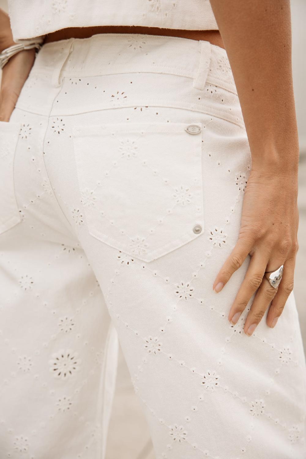 Freeman T. Porter Agatha Boheme Pantalon Large Femme Bright White