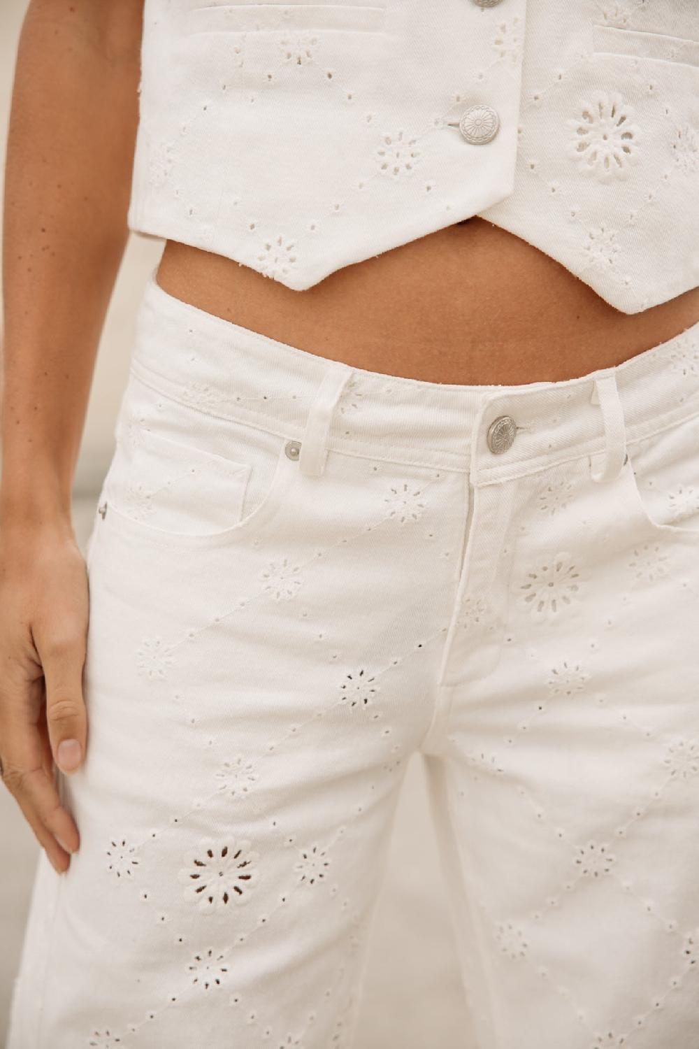 Freeman T. Porter Agatha Boheme Pantalon Large Femme Bright White