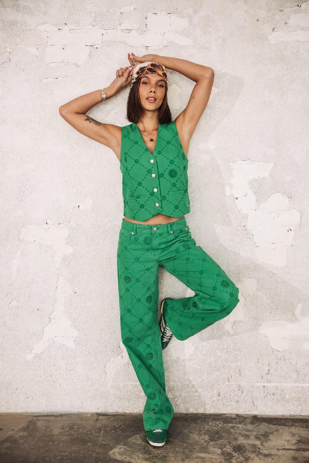Freeman T. Porter Agatha Boheme Pantalon Large Femme Jolly Green