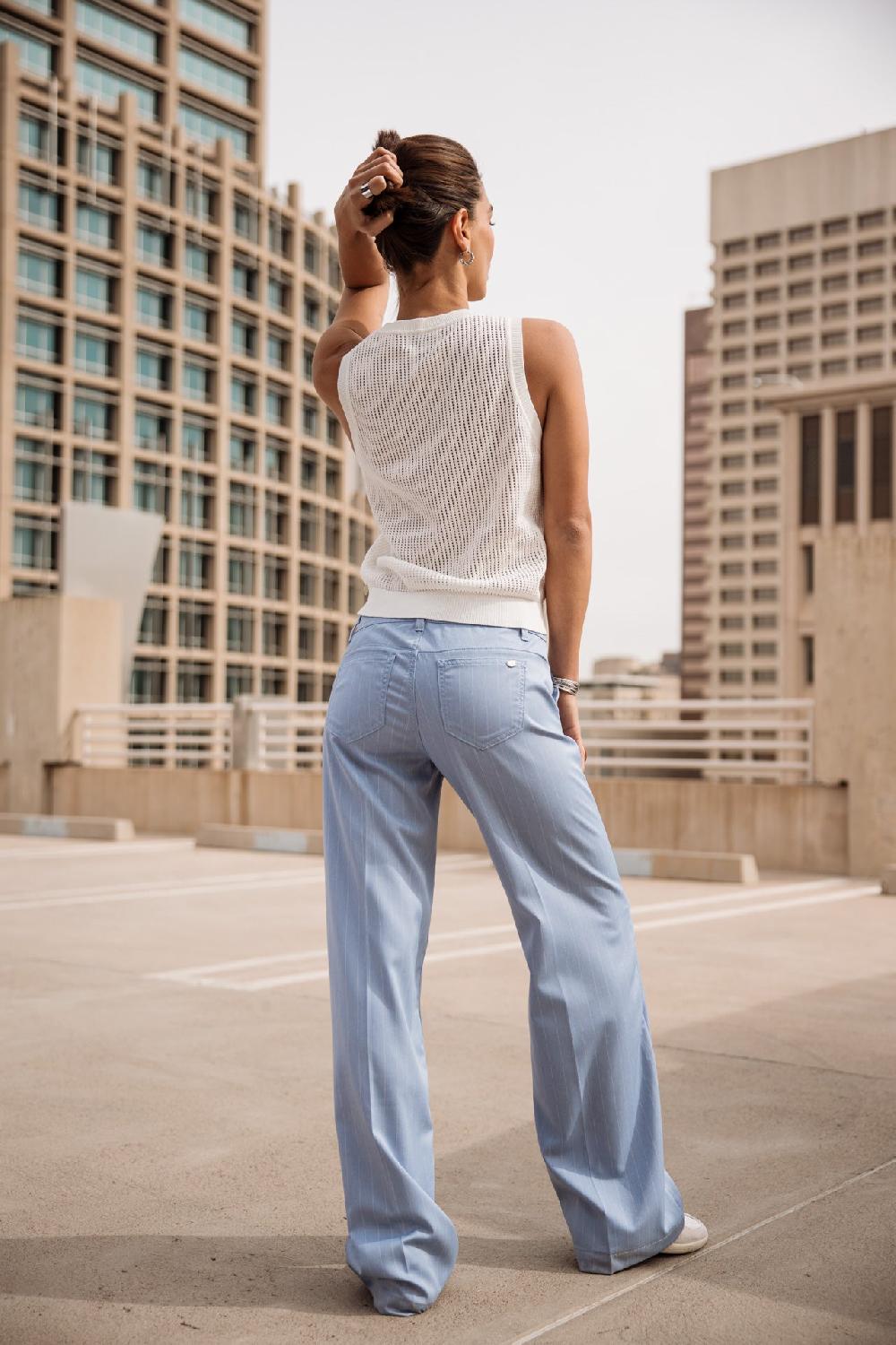 Freeman T. Porter Agatha Cairo Pantalon Large Femme Light Blue