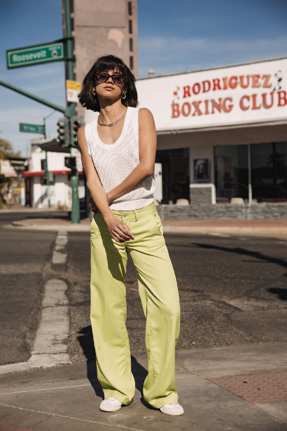 freeman t. porter Agatha Cairo Pantalon large Femme lime green