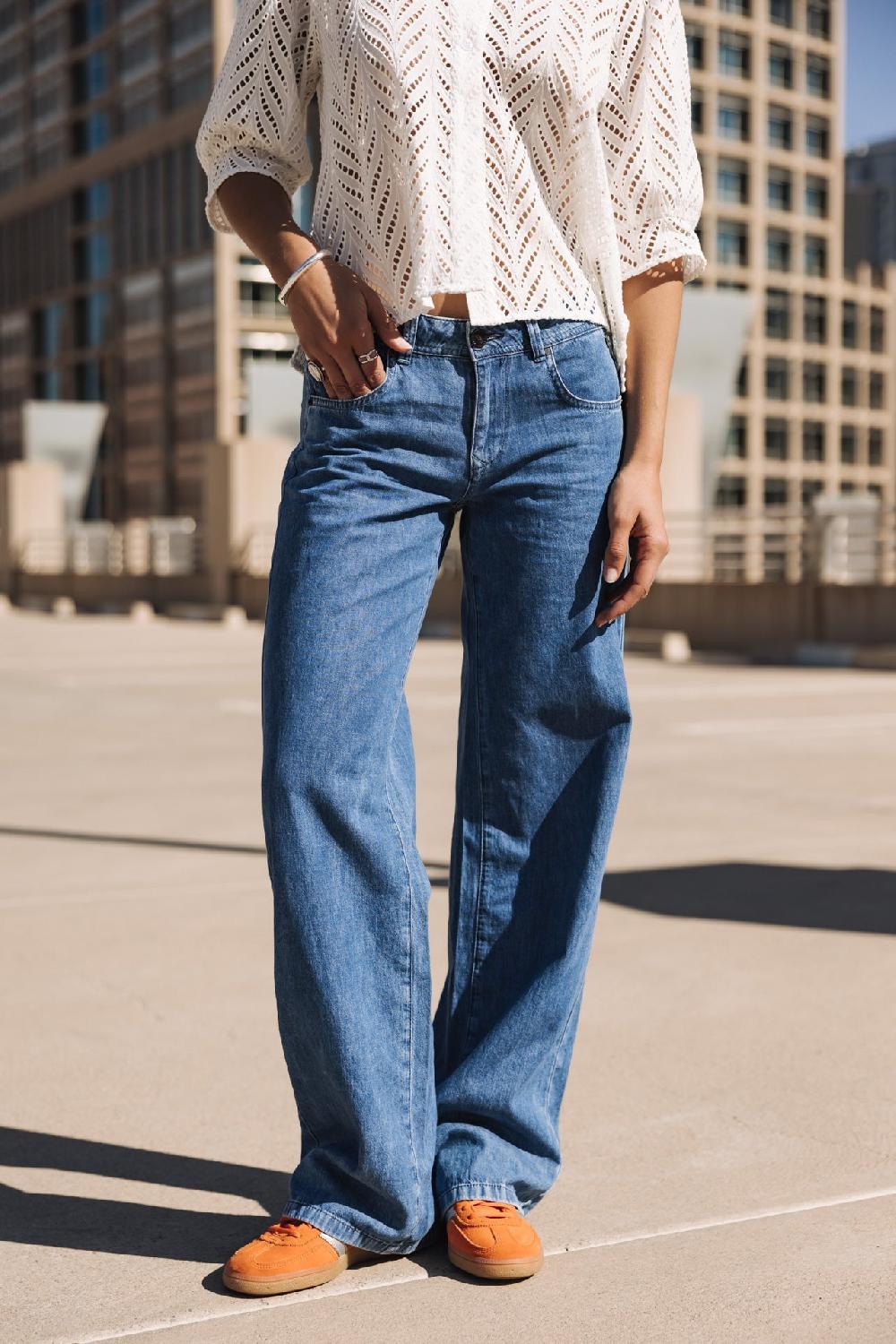 freeman t. porter Agatha Denim Jeans large Femme manzana med