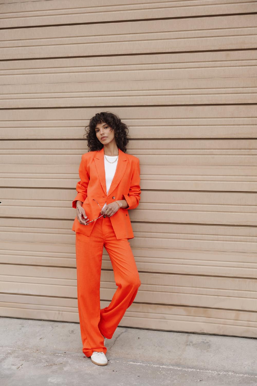 Freeman T. Porter Agatha Plain Linen Pantalon Large En Lin Femme Tigerlily