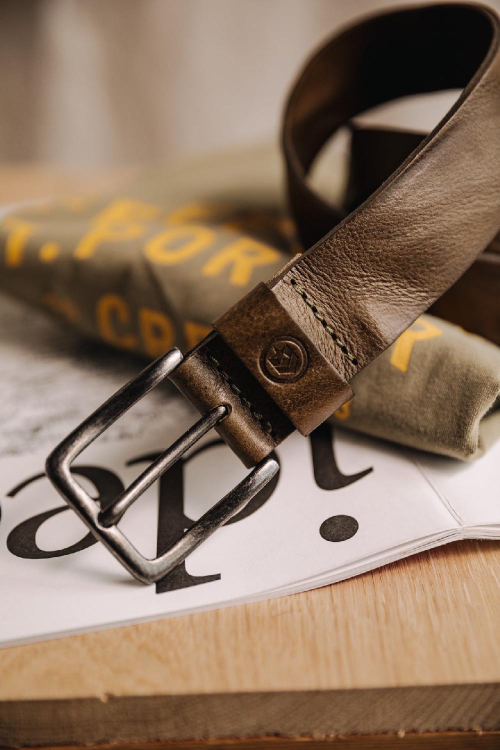 Freeman T. Porter Agust Ceinture En Cuir Homme Khaki