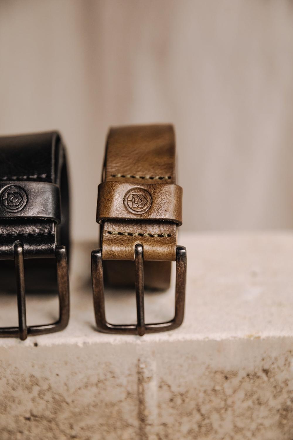 Freeman T. Porter Agust Ceinture En Cuir Homme Khaki