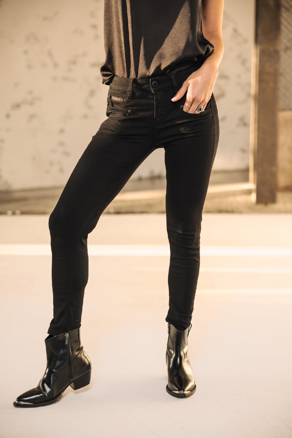 Freeman T. Porter Alexa High Waist Cropped S-SDM Jeans Slim Femme Black