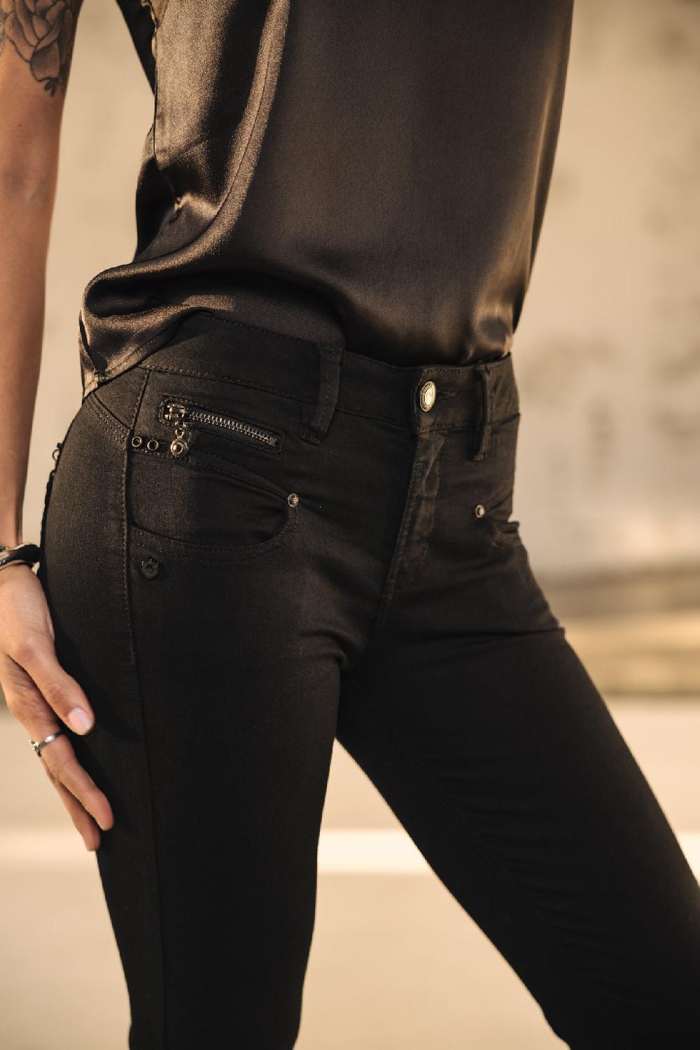 Freeman T. Porter Alexa High Waist Cropped S-SDM Jeans Slim Femme Black