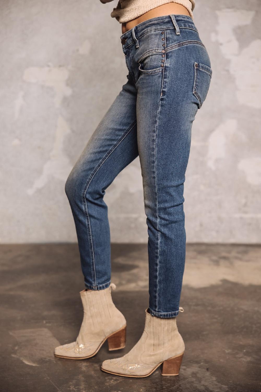 Freeman T. Porter Alexa High Waist Cropped S-SDM Jeans Slim Femme Sicilian