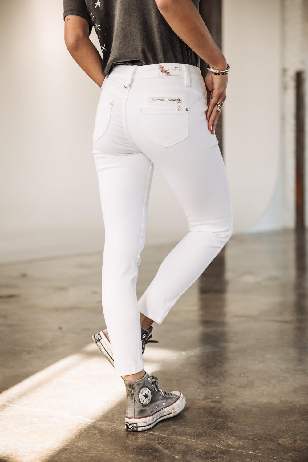 Freeman T. Porter Alexa High Waist Cropped S-SDM Jeans Slim Femme White