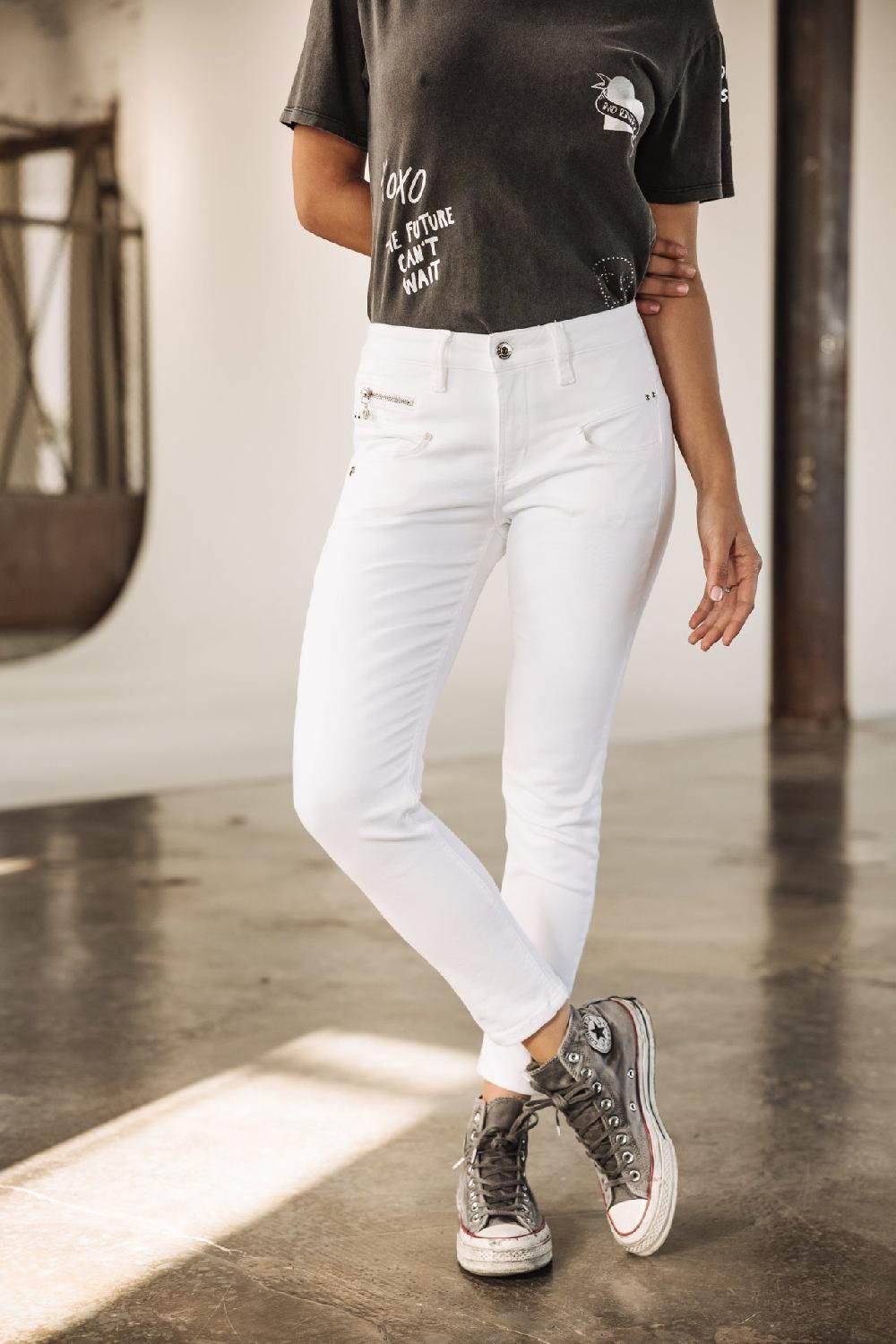 Freeman T. Porter Alexa High Waist Cropped S-SDM Jeans Slim Femme White