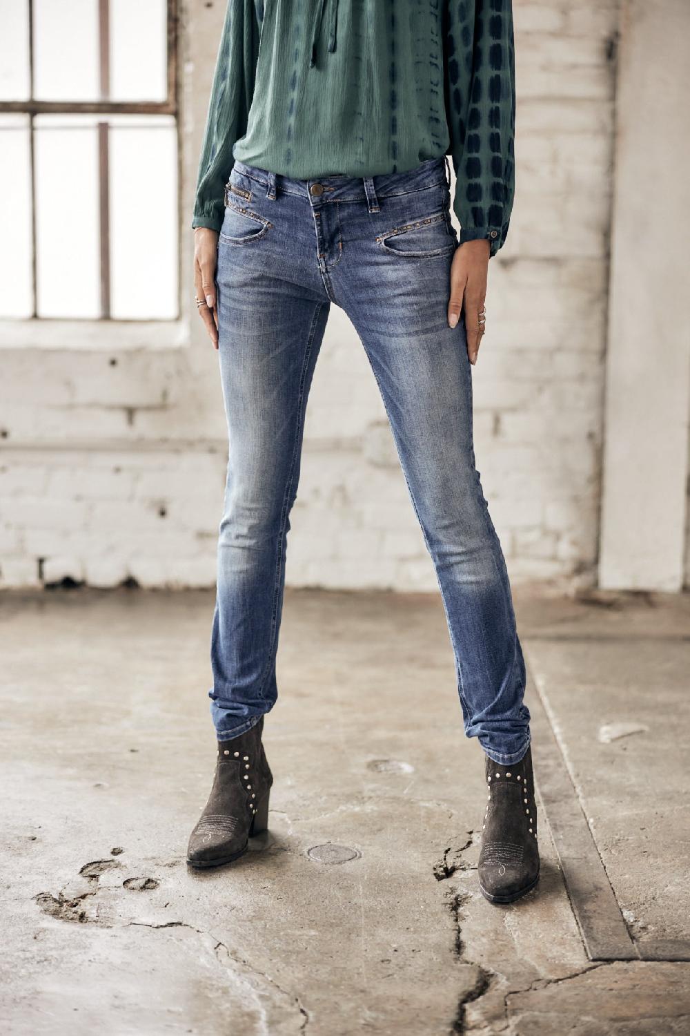 Freeman T. Porter Alexa Slim S-SDM Jeans Slim Femme Pacific
